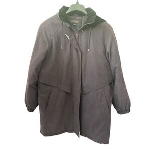 FS Limited Womens Plum Purple Velvety Lining Detachable Hood Large Jacket